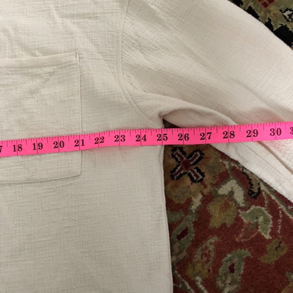 OAK + FORT Oversized Co-Ord Set Button Shirt Textured Cream Color Women's Medium - Picture 16 of 16